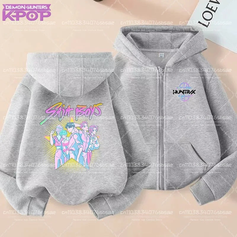 Sweat à capuche Saja Boys Anime - Gris