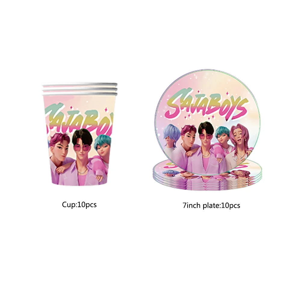 Set Vaisselle Saja Boys : 20 Gobelets + 20 Assiettes 18cm