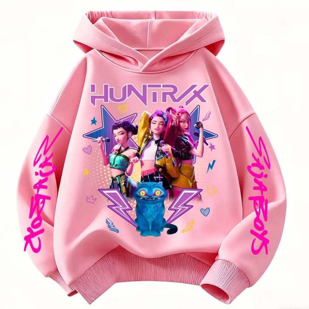 Sweat à capuche Huntrix rose