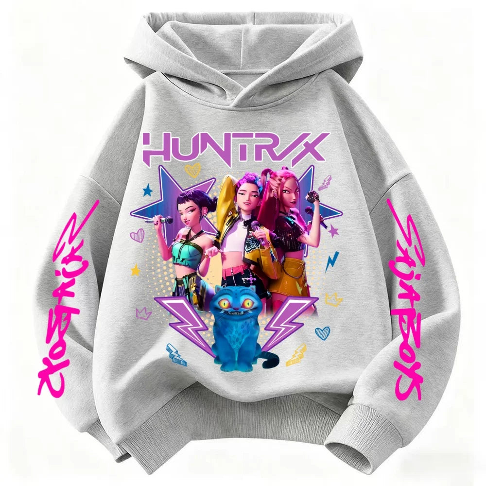Sweat à capuche Huntrix gris clair