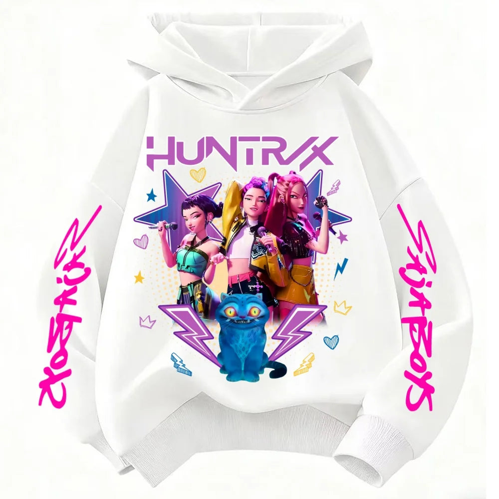 Sweat à capuche Huntrix blanc