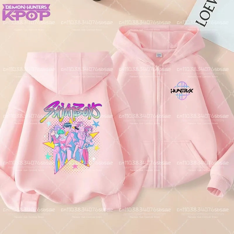 Sweat à capuche Saja Boys Star - Rose