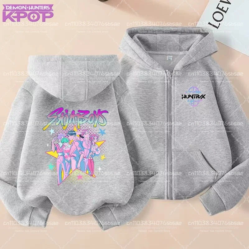 Sweat à capuche Saja Boys Star - Gris