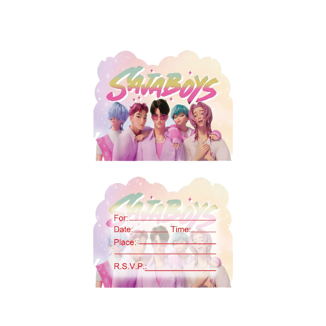 Pack de 10 Cartons d'Invitation Saja Boys