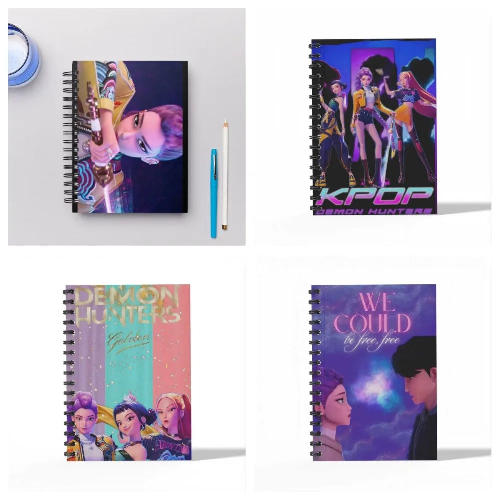 Cahier à spirales - Kpop Demon Hunters 6 Set de 4 cahiers à spirales Demon Hunters