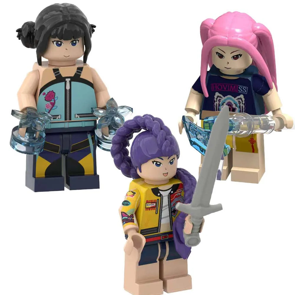 Figurines Kpop Demon Hunters - compatible LEGO® 1 Figurines Lego Huntrix - Saja-Boys.fr