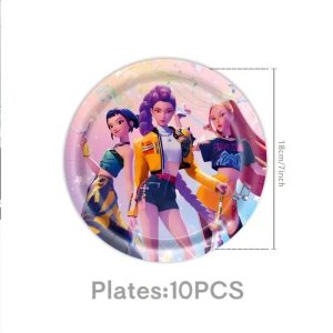 Assiettes anniversaire 18cm Huntrix - Saja-Boys.fr