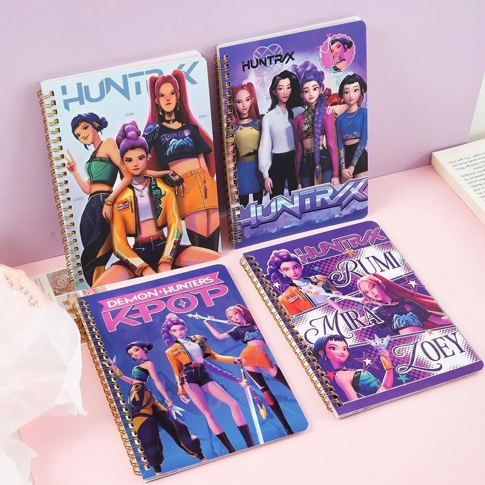 Lot de 4 Cahiers à Spirales Huntrix – K-Pop Demon Hunters 1 Lot de 4 cahiers à spirales Huntrix K-Pop Demon Hunters
