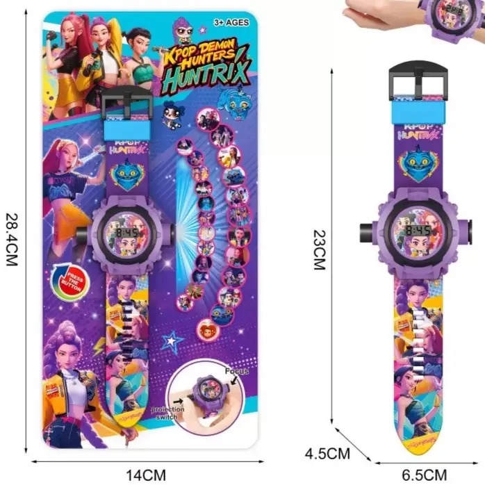 Montre Digitale Enfant avec Projecteur Lumineux – Kpop Demon Hunters Huntrix 2 Montre Digitale Enfant Projecteur Kpop Demon Hunters Huntrix