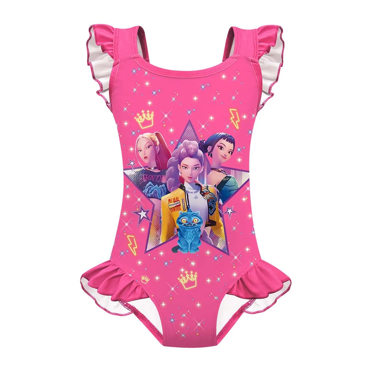 Maillot de Bain Fille K-Pop Demon Hunters – Bretelles | 100 à 160 cm 2 Maillot de bain Huntrix rose fuschia