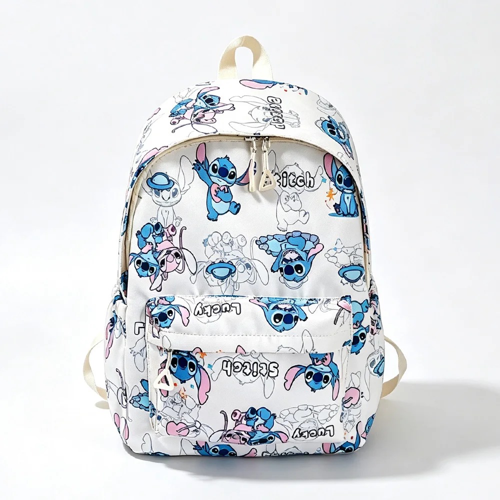 Sac à Dos Stitch Grande Capacité Enfant – Primaire CP à CM2 4 Sac à dos Stitch motif intégral blanc pour enfant primaire