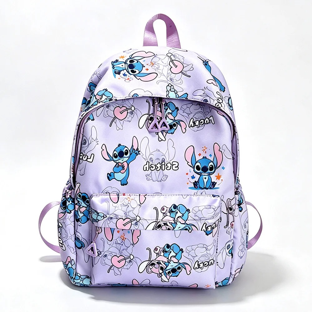 Sac à Dos Stitch Grande Capacité Enfant – Primaire CP à CM2 3 Sac à dos Stitch motif intégral mauve pour enfant primaire