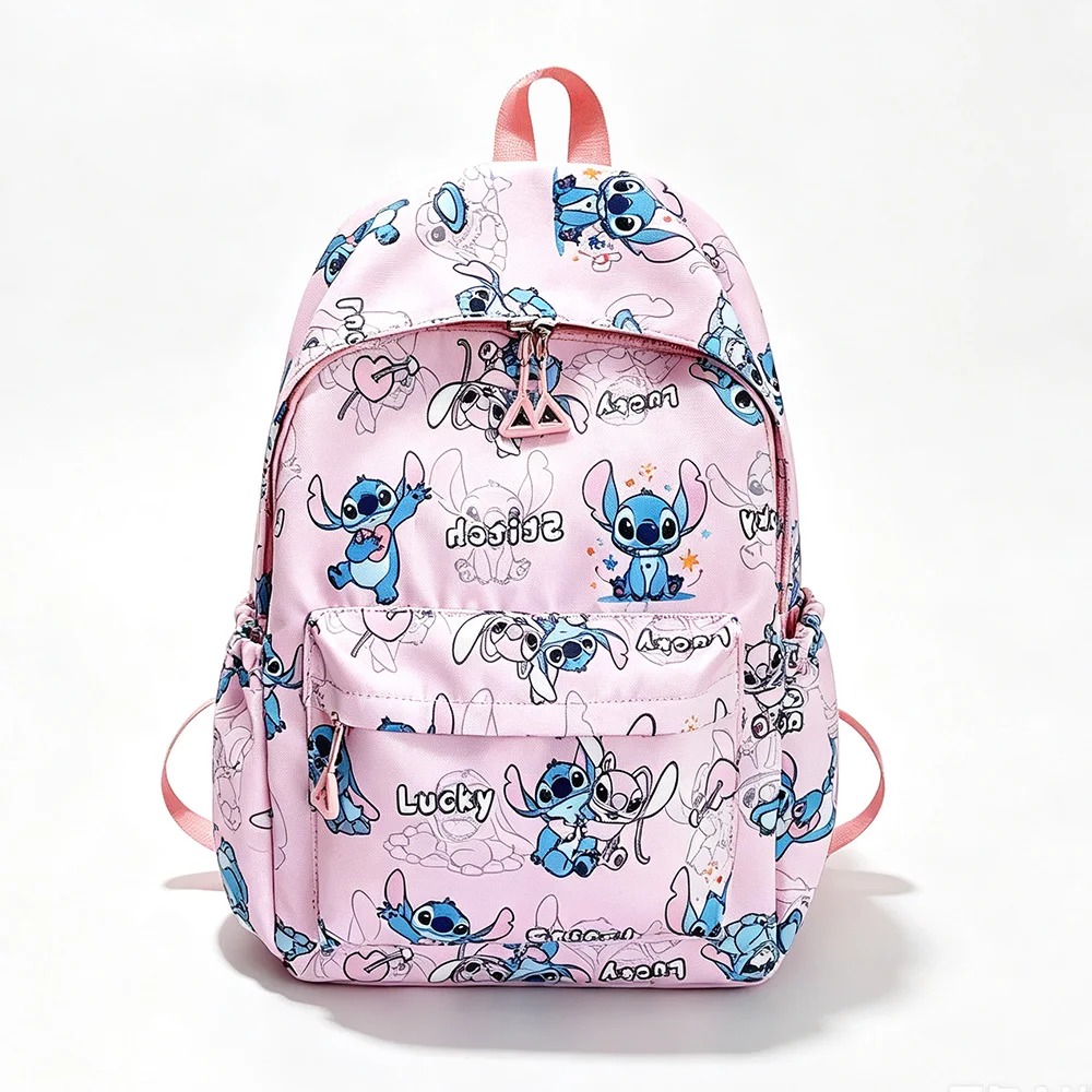 Sac à Dos Stitch Grande Capacité Enfant – Primaire CP à CM2 1 Sac à dos Stitch motif intégral rose pour enfant primaire